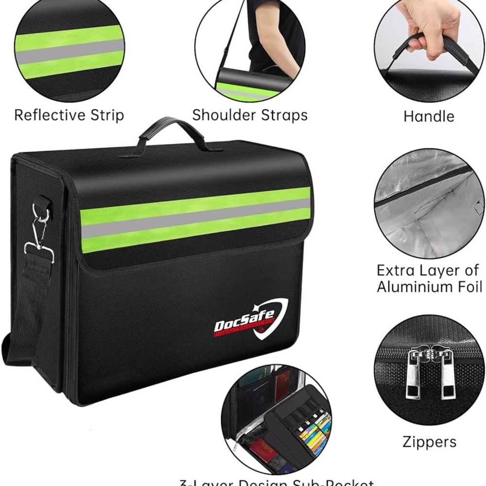 DocSafe Large 5200°F Fireproof & Waterproof Document Bag NWT